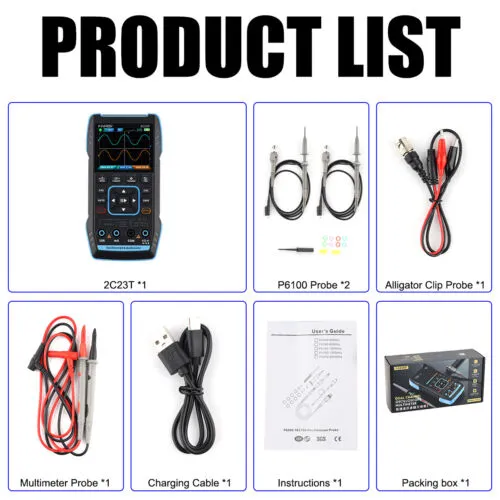 2C23T- 3in1 Handheld Digital Oscilloscope 10Mhz Bandwidth With 2 Channels