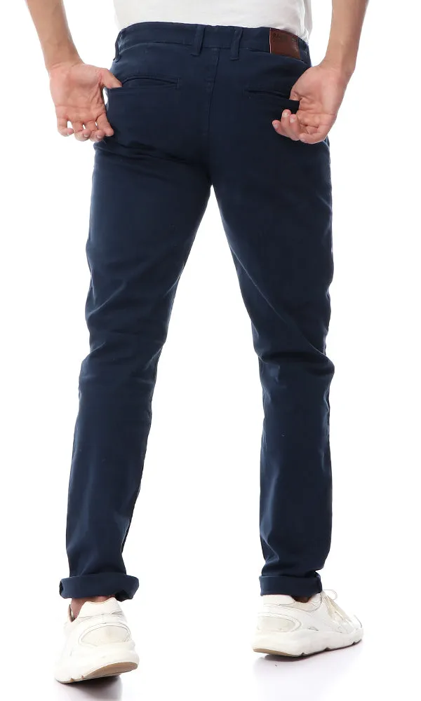 35228 Navy Blue Straight Fit Gabardine Pants