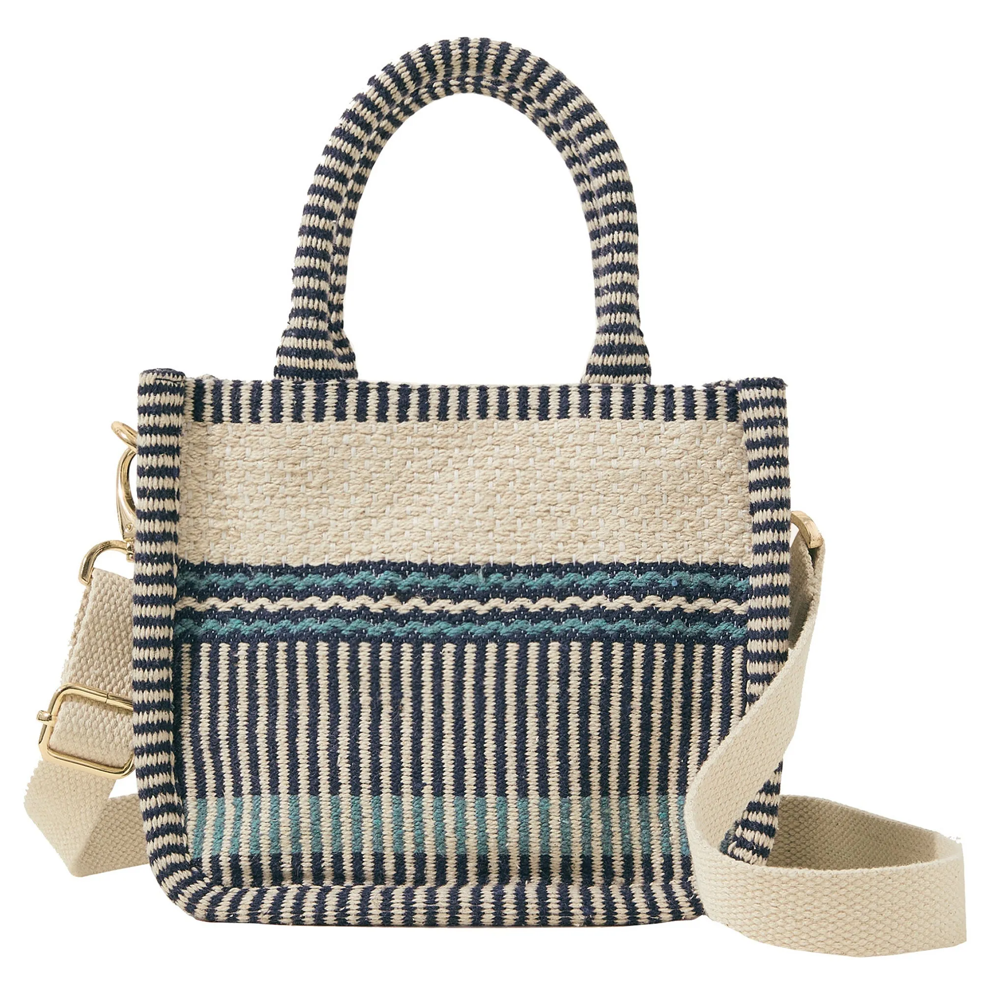 Accessorize London Women's Striped Woven Cross-Body Bag