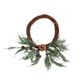 Advent wreathe Romimex Brown Green Polyethylene Pine cone 30 x 40 x 30 cm