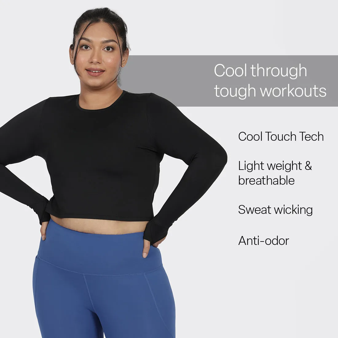 AeroCool™ Training - Crop Top Full Sleeves