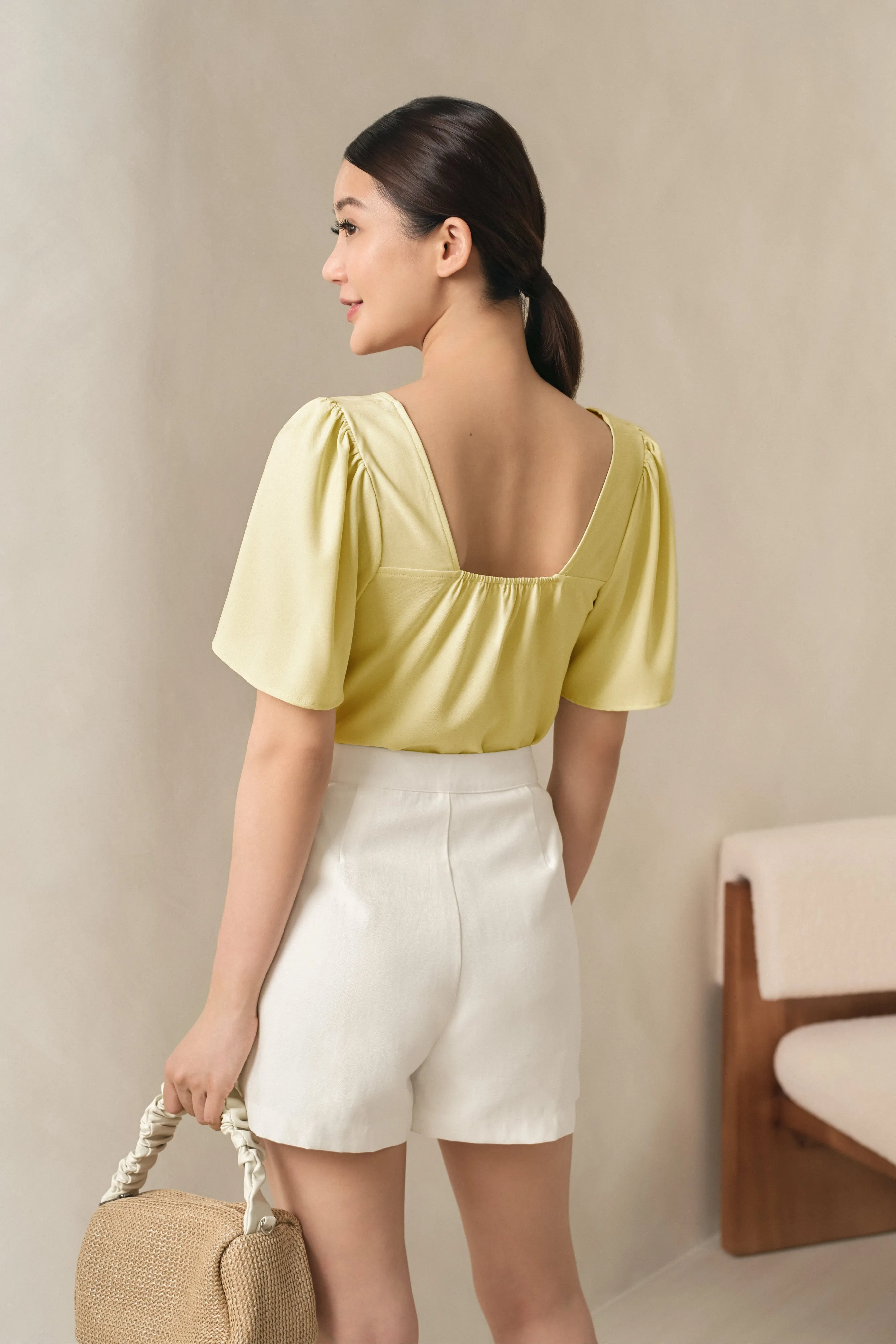 Alena Square Neck Top in Yellow