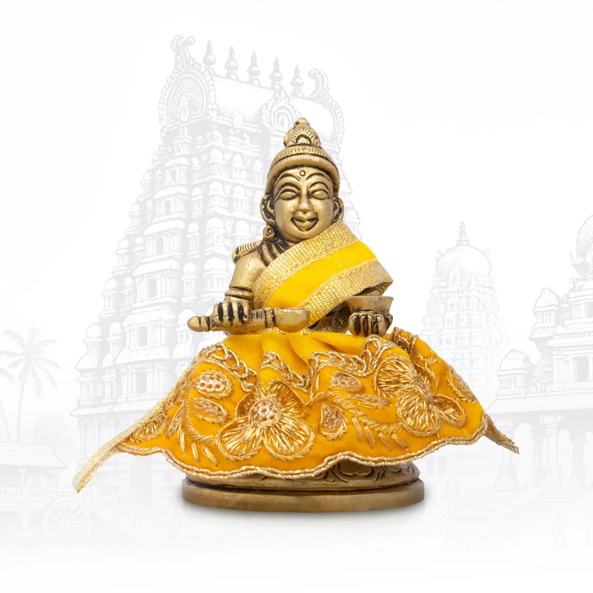 Amman Pavadai - 2 Inches | Mata Dress/ Devi Vastra/ Golden Border Mata Poshak for Deity/ Assorted Colour