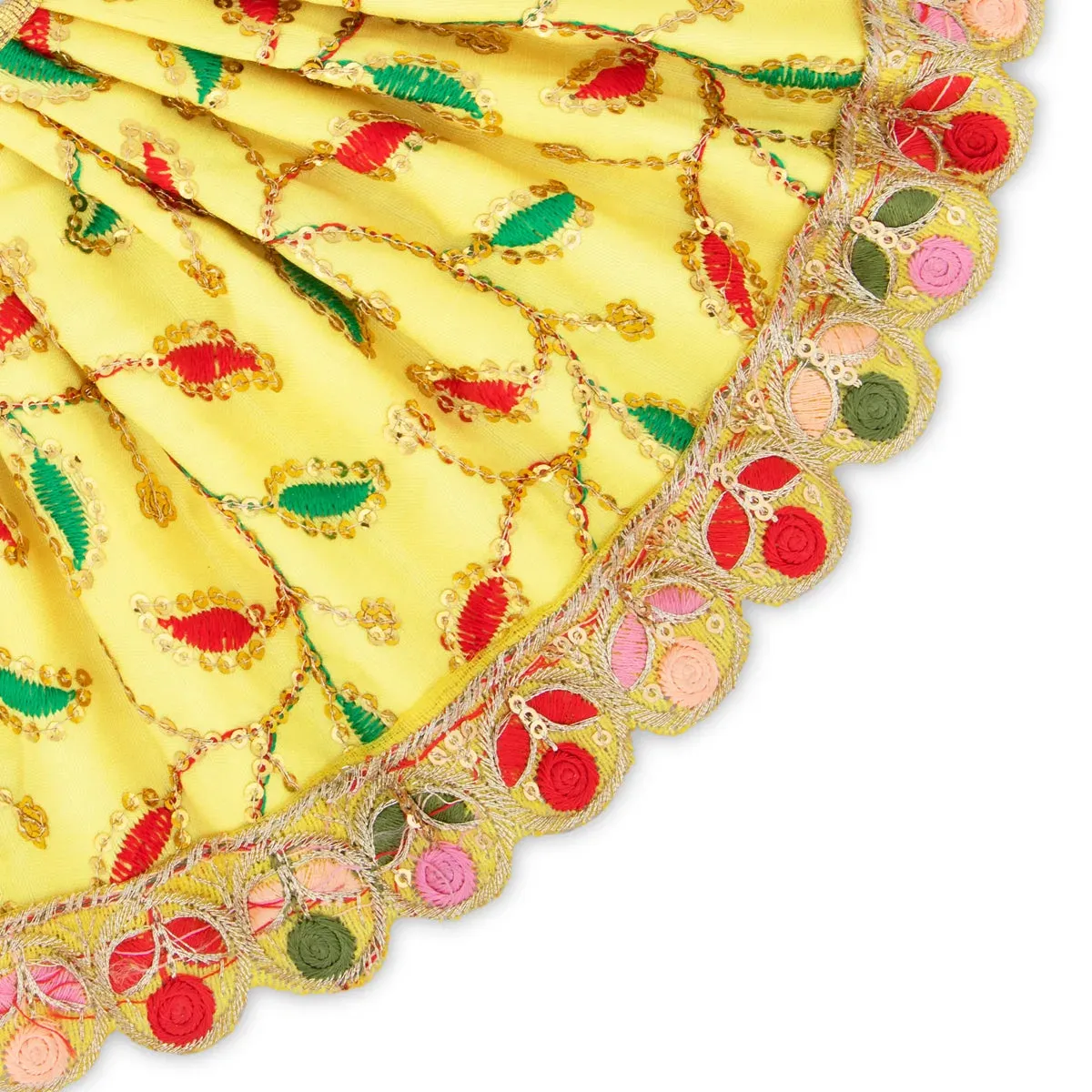 Amman Pavadai - 6 x 12 Inches | Mata Dress/ Devi Vastra/ Golden Border Mata Poshak for Deity/ Assorted Colour