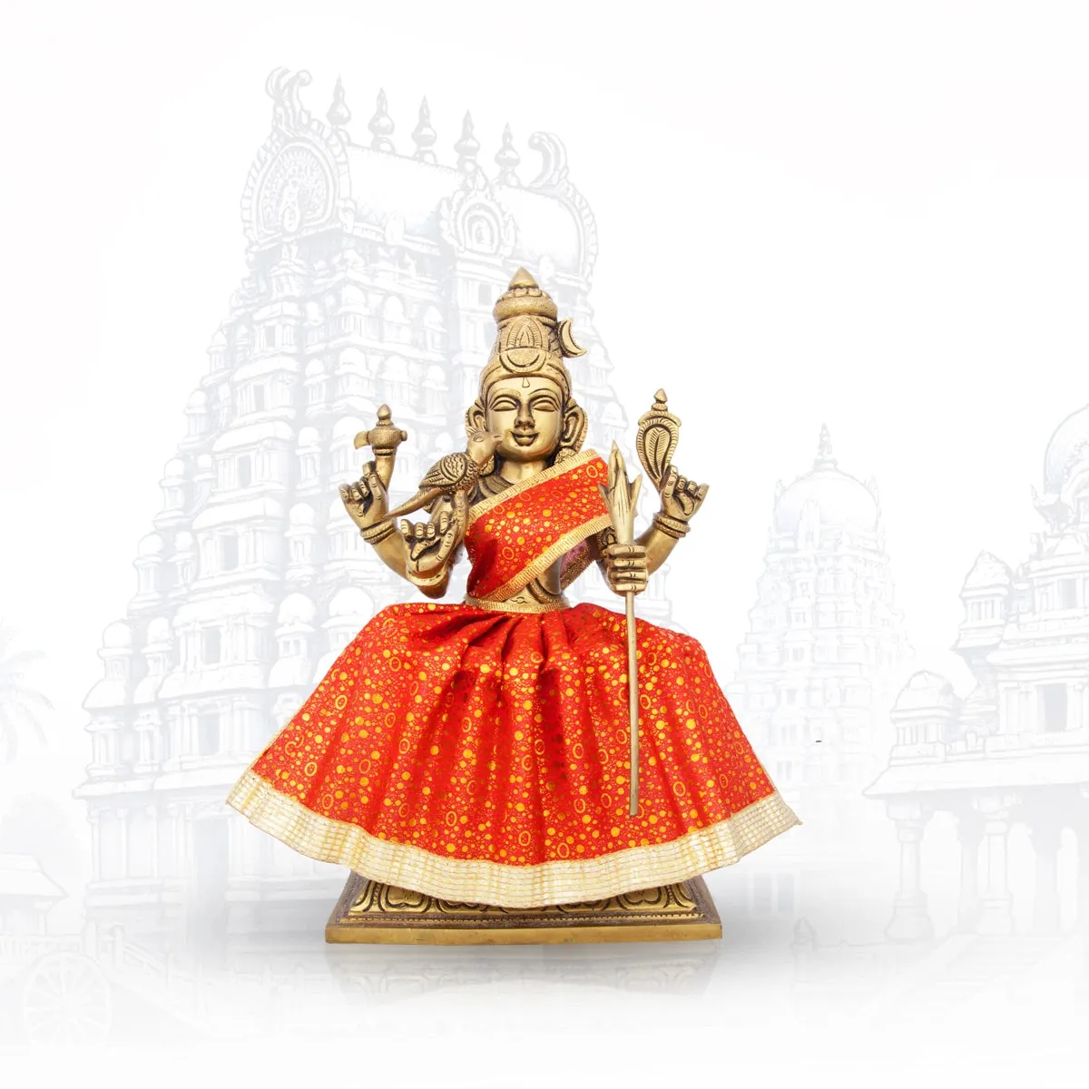 Amman Pavadai - 7 x 14 Inches | Mata Dress/ Devi Vastra/ Golden Border Mata Poshak for Deity/ Assorted Colour