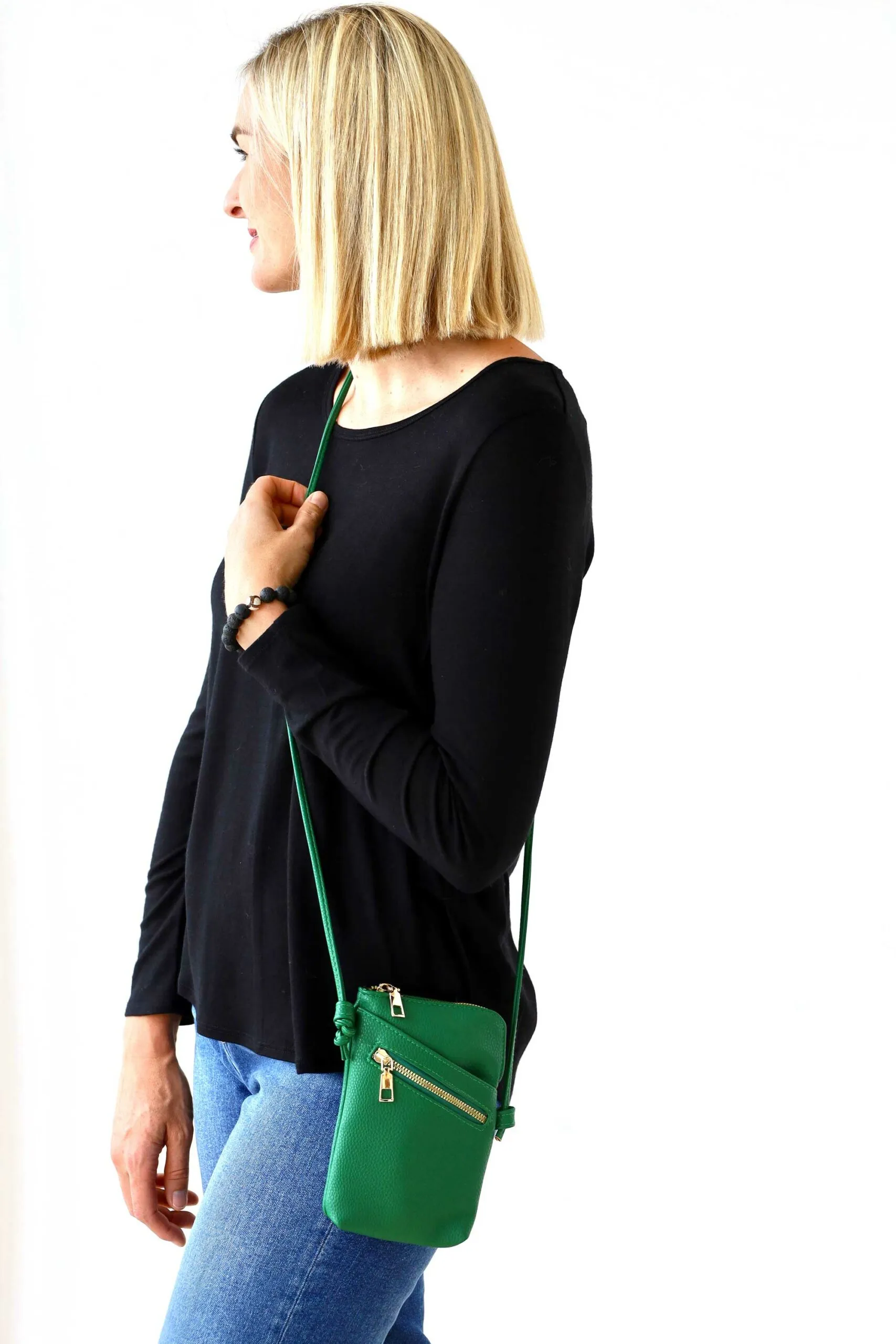 Archer House Long Cross Body Bag - Emerald Green