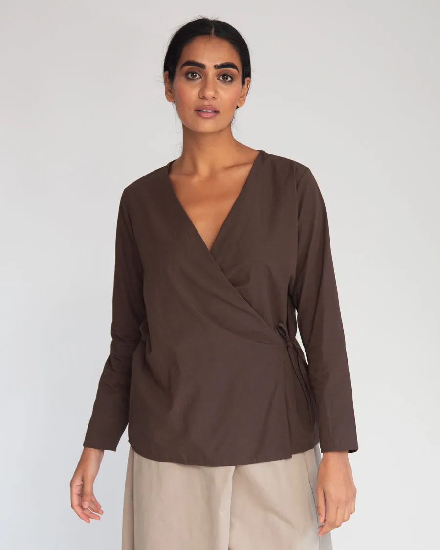 Arley Organic Cotton Top In Chocolate