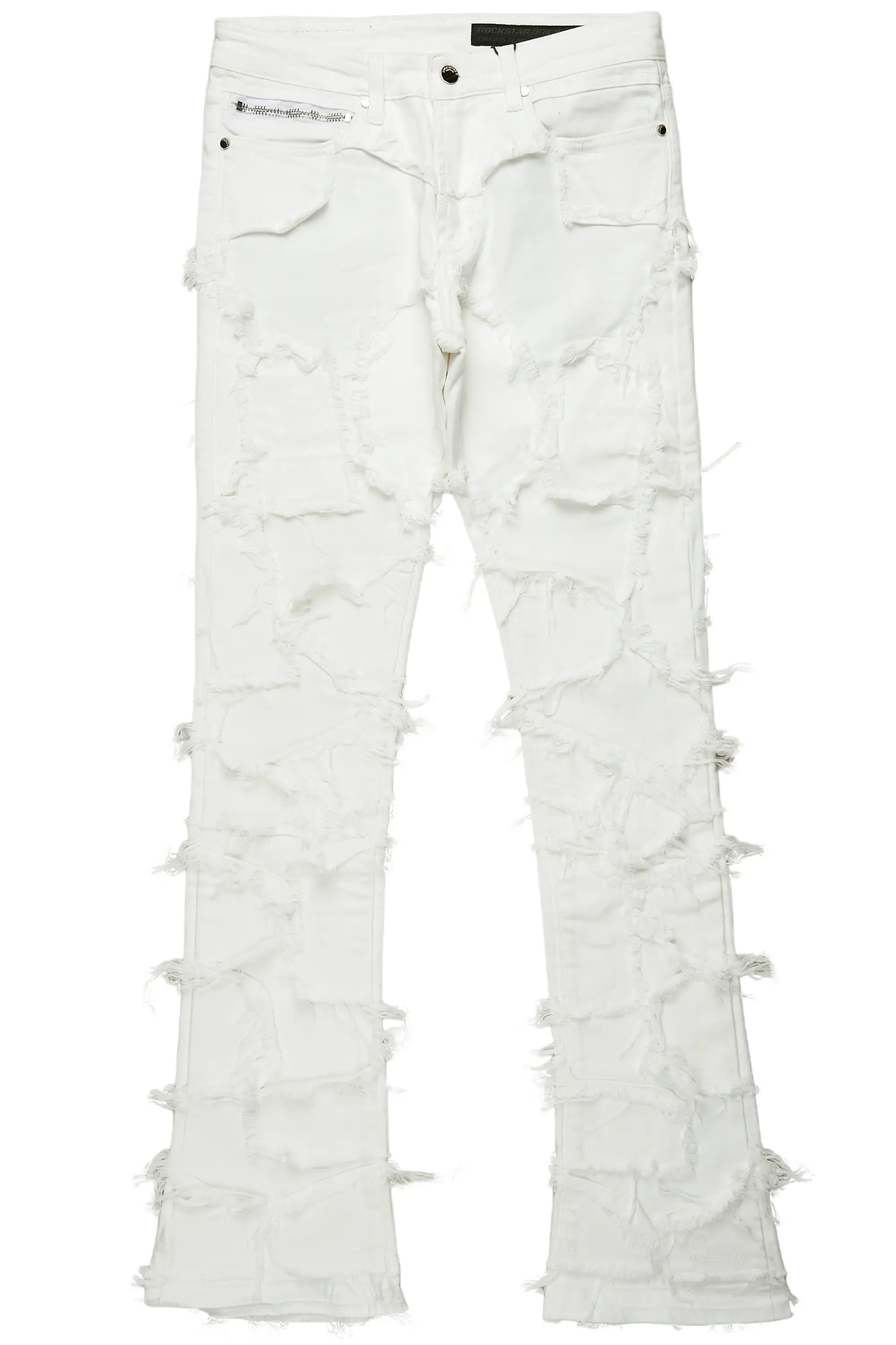 Arturo White Stacked Flare Jeans