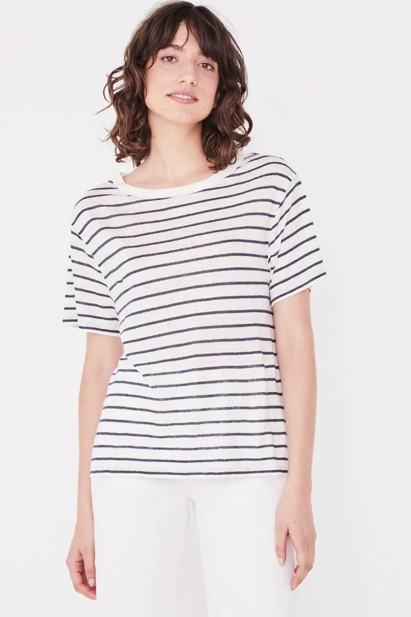 Assembly Label - Linen Tee  - Vintage Navy Stripe