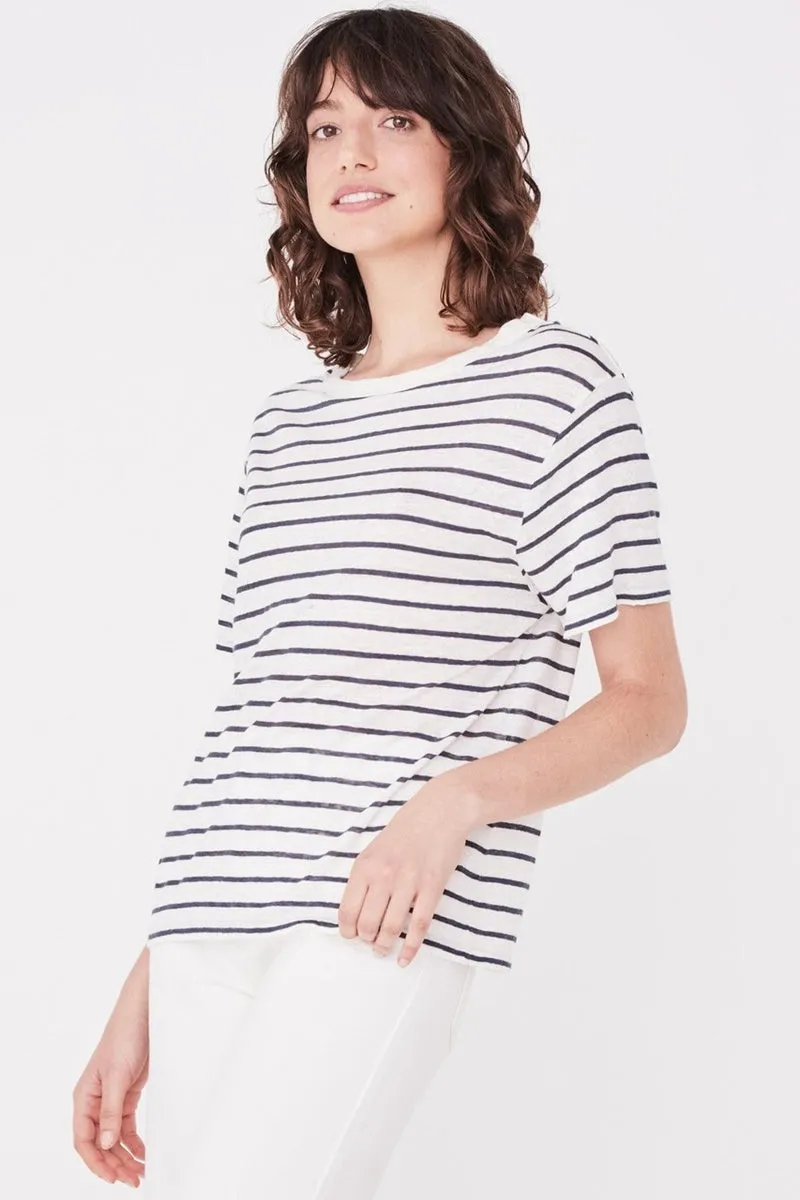 Assembly Label - Linen Tee  - Vintage Navy Stripe