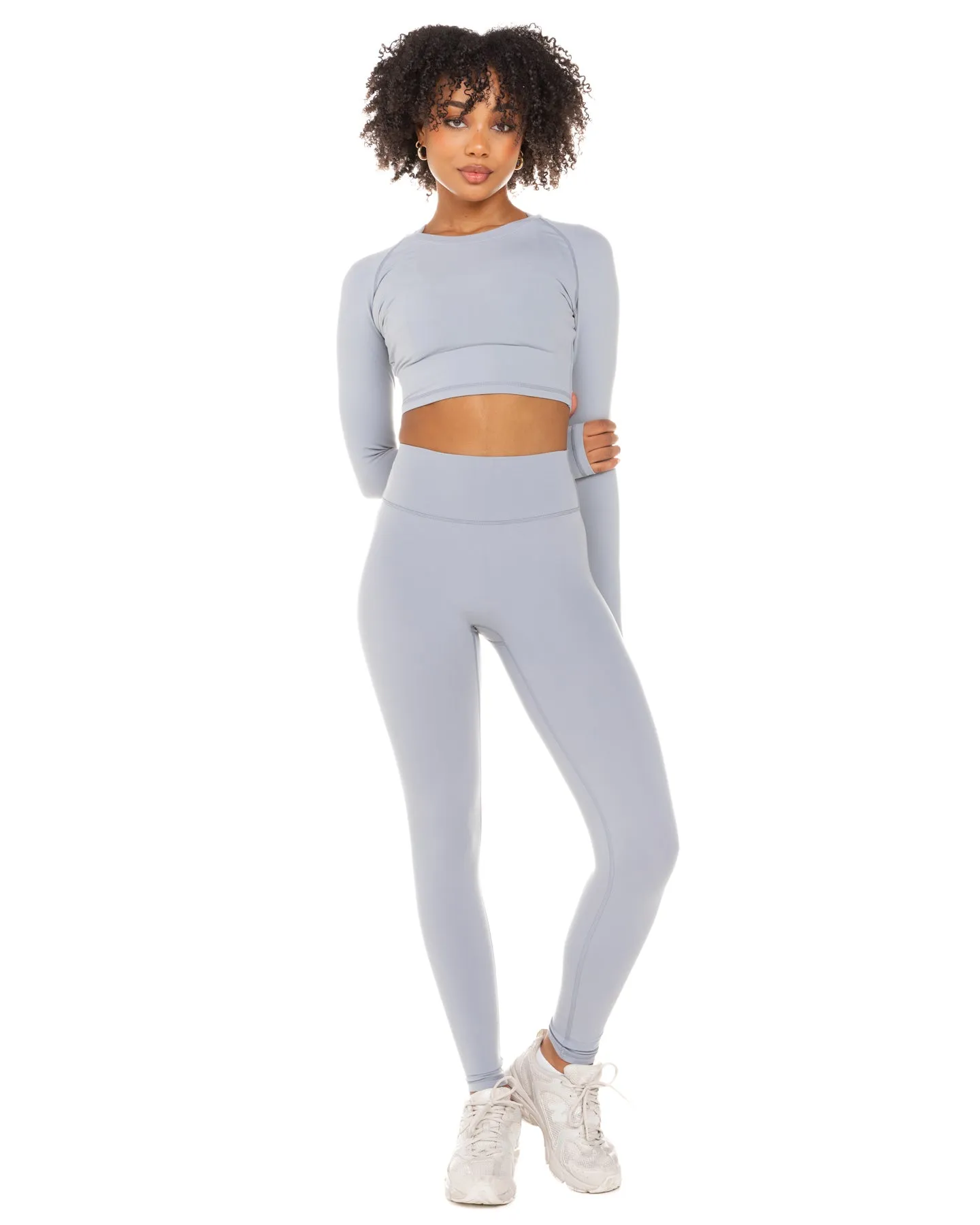 Aura Crop Long Sleeve - Steel Grey