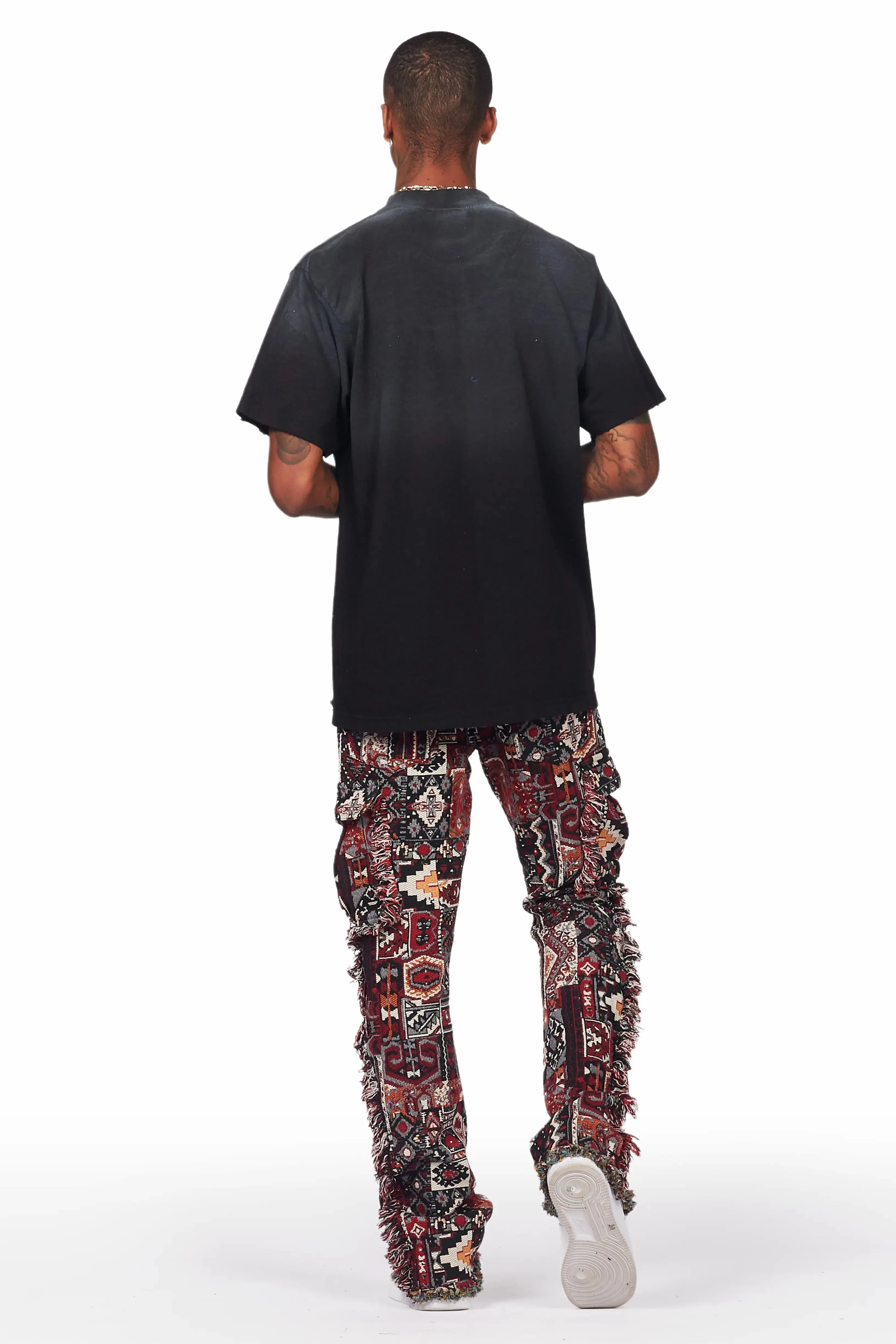 Ayami Black/Multi Slim Flare Pants