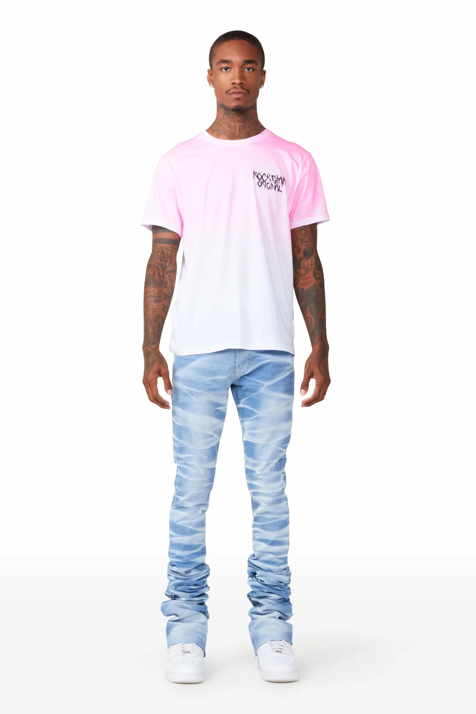 Ayden Light Wash Super Stacked Flare Jean