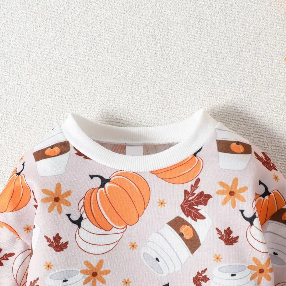 Baby Halloween Ghost Print Long Sleeve Jumpsuit Baby Wholesale Clothes