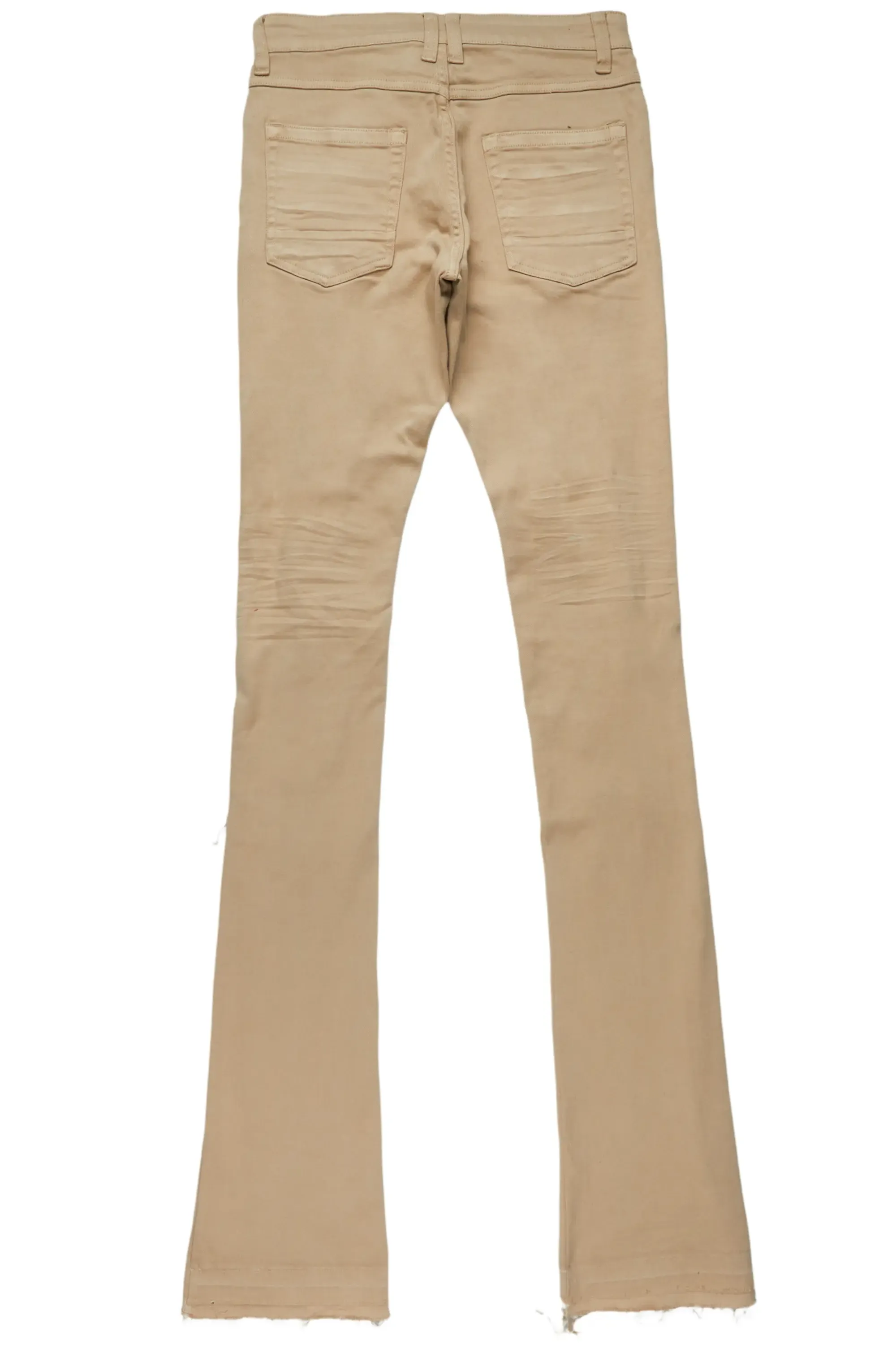 Badal Khaki Super Stacked Flare Jean