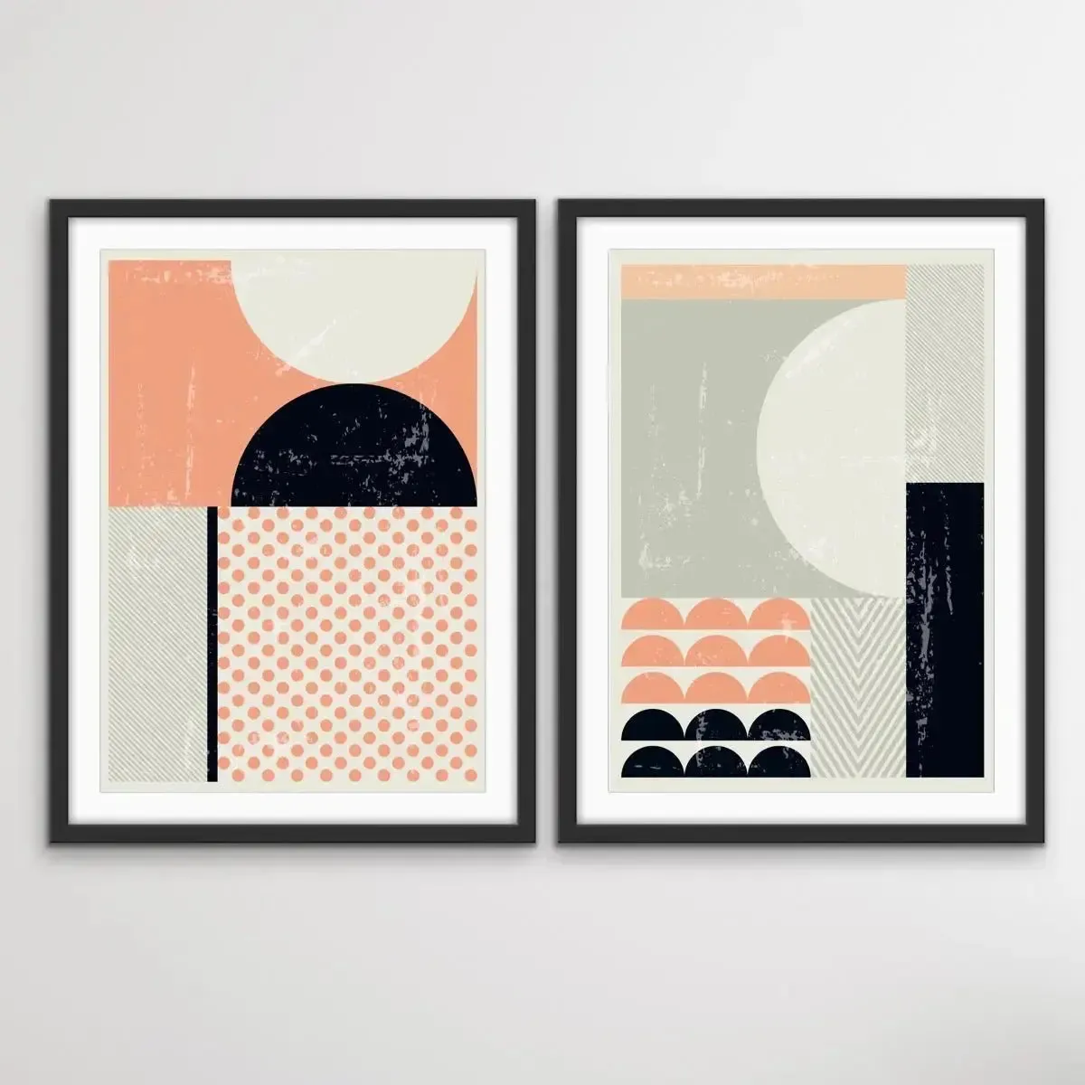 Baker Street - Two Piece Mid Century Pink Black Geometric Print Set