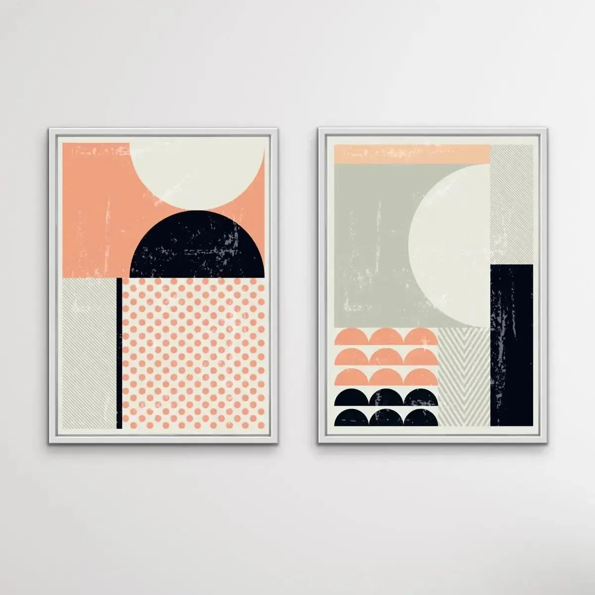 Baker Street - Two Piece Mid Century Pink Black Geometric Print Set