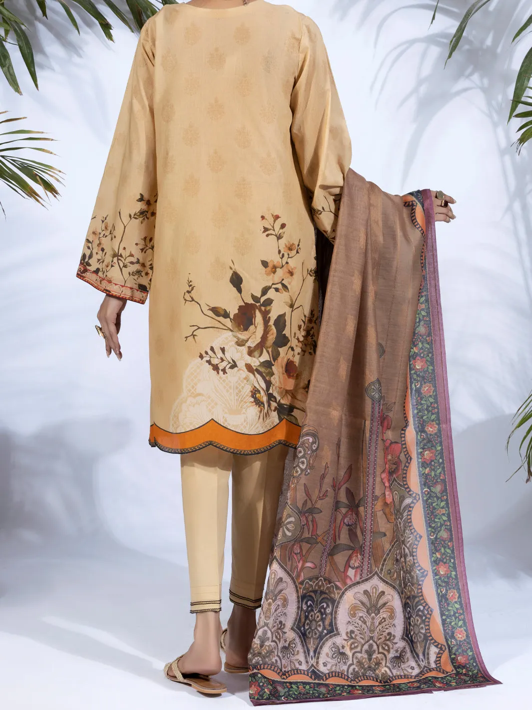 Beige Lawn 3 Piece Stitched - ALP-3PS-1246