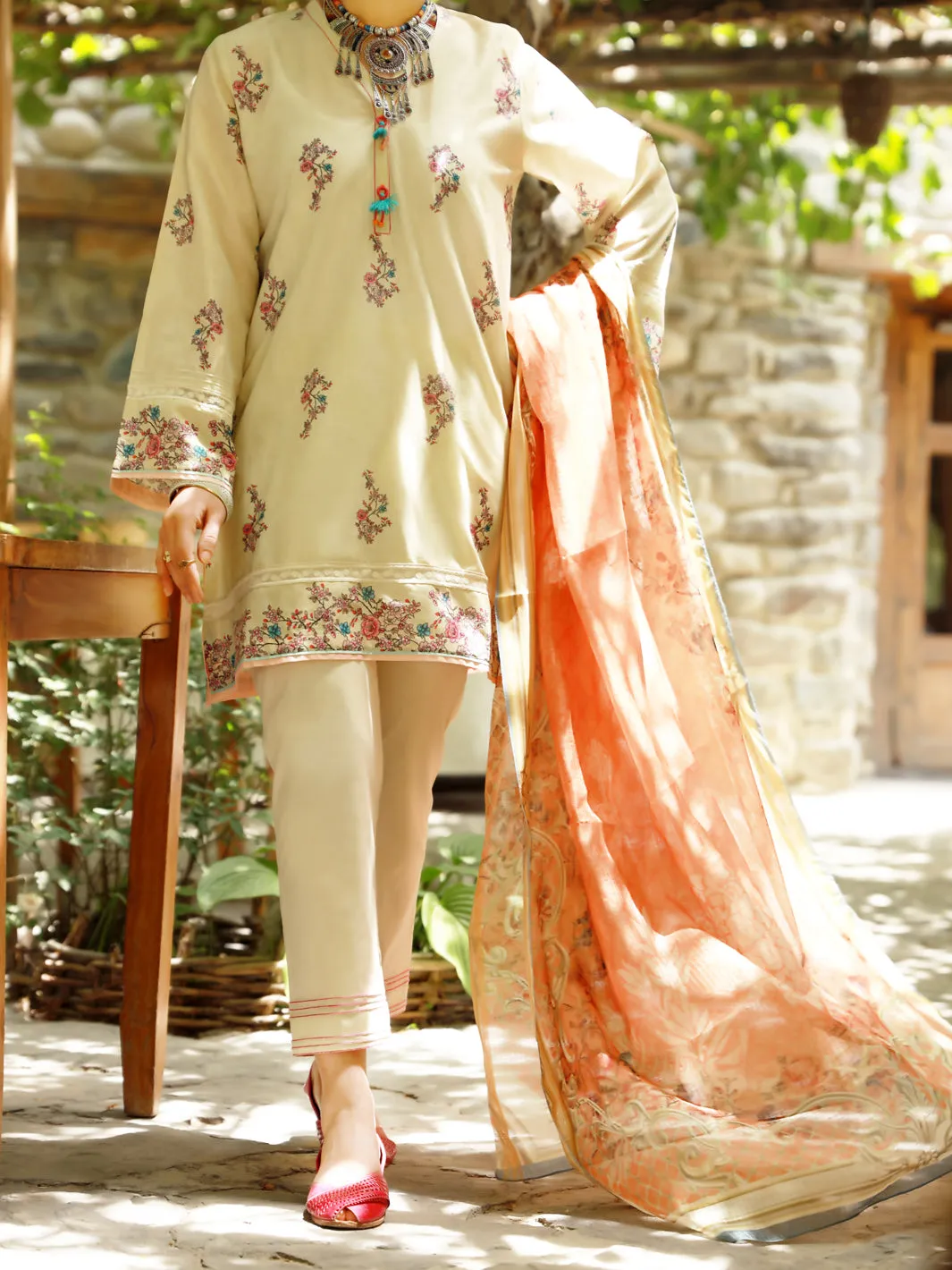 Beige Lawn 3 Piece Stitched - ALP-3PS-1380