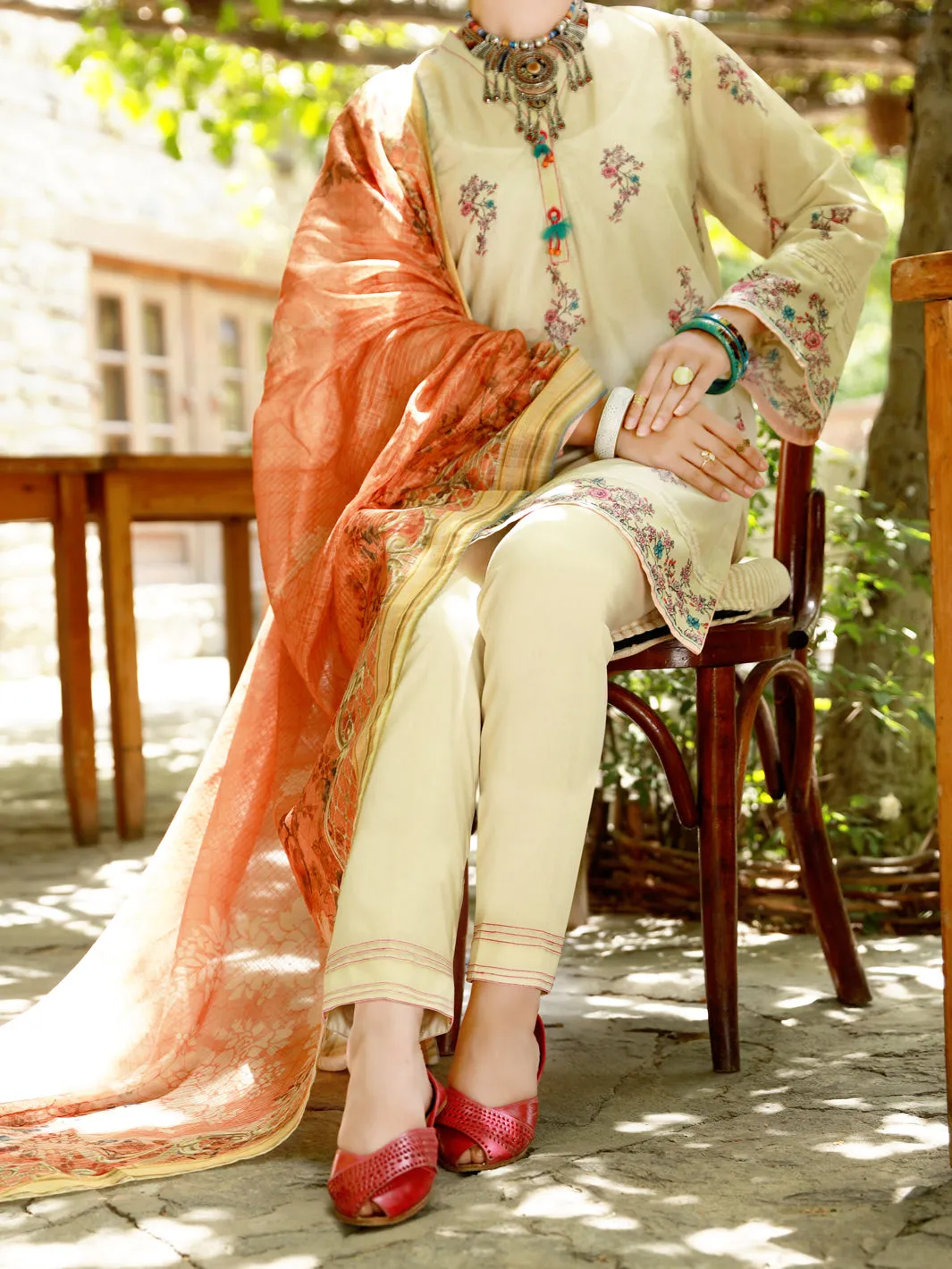 Beige Lawn 3 Piece Stitched - ALP-3PS-1380