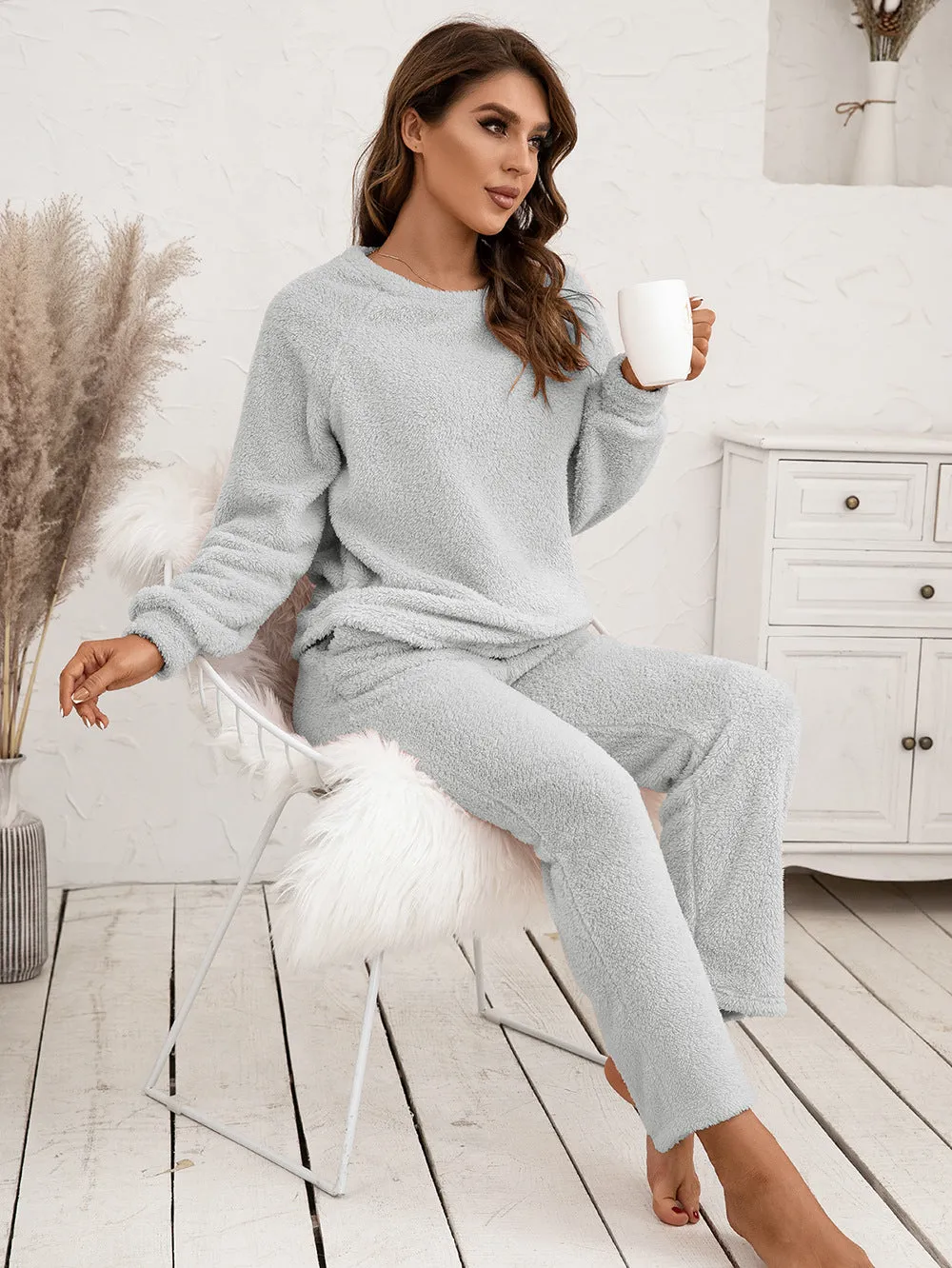 BerriesJam - 2024 Wool Hooded Sweater Suit Loose Casual Home Wear