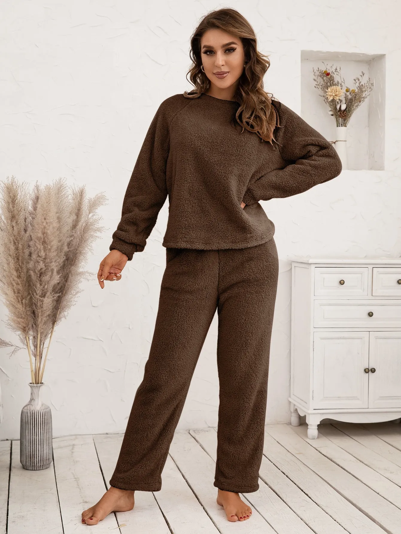 BerriesJam - 2024 Wool Hooded Sweater Suit Loose Casual Home Wear