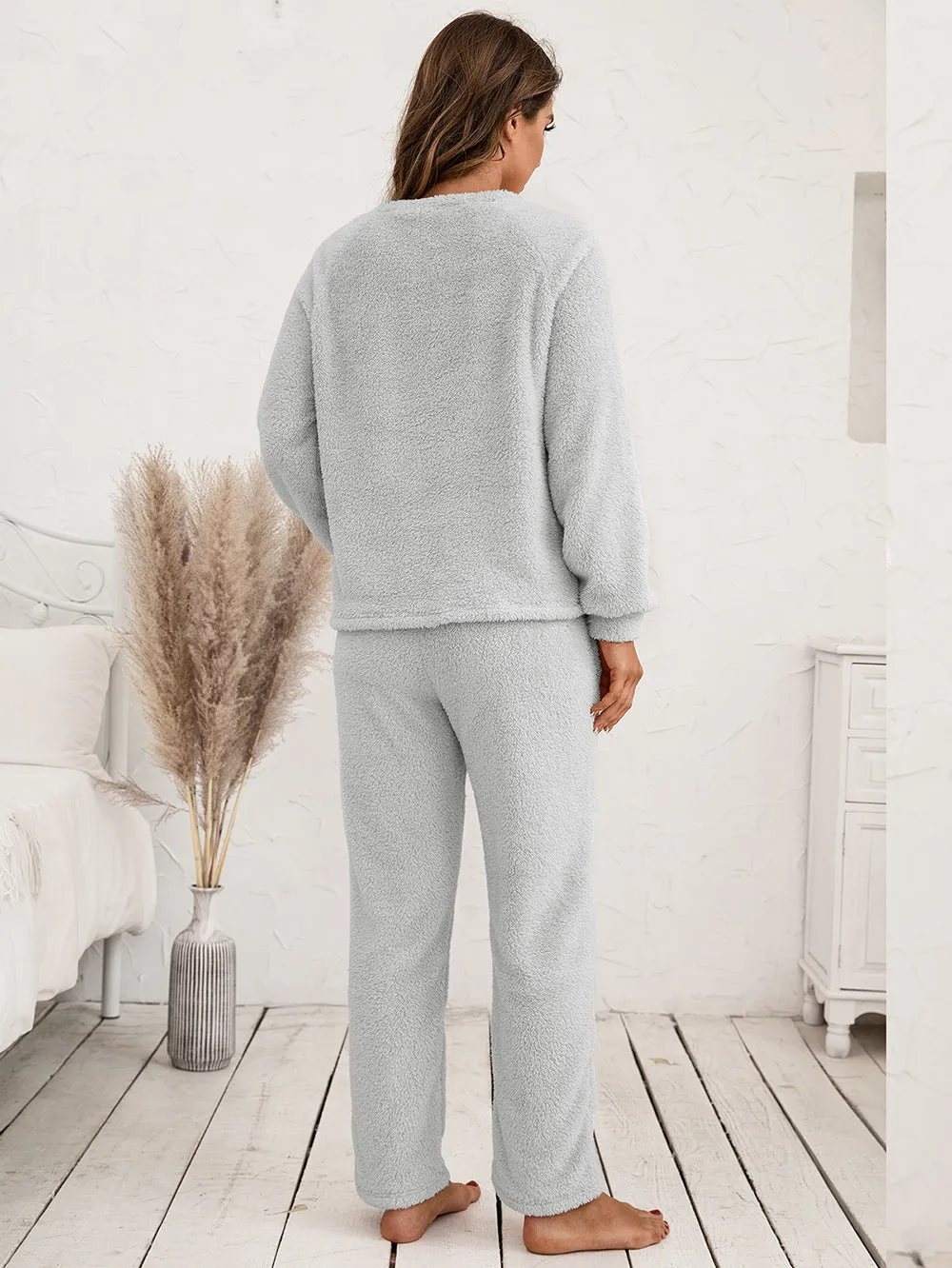 BerriesJam - 2024 Wool Hooded Sweater Suit Loose Casual Home Wear