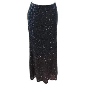 BILL BLASS Black and Brown Sequin Ombre Skirt Size 6