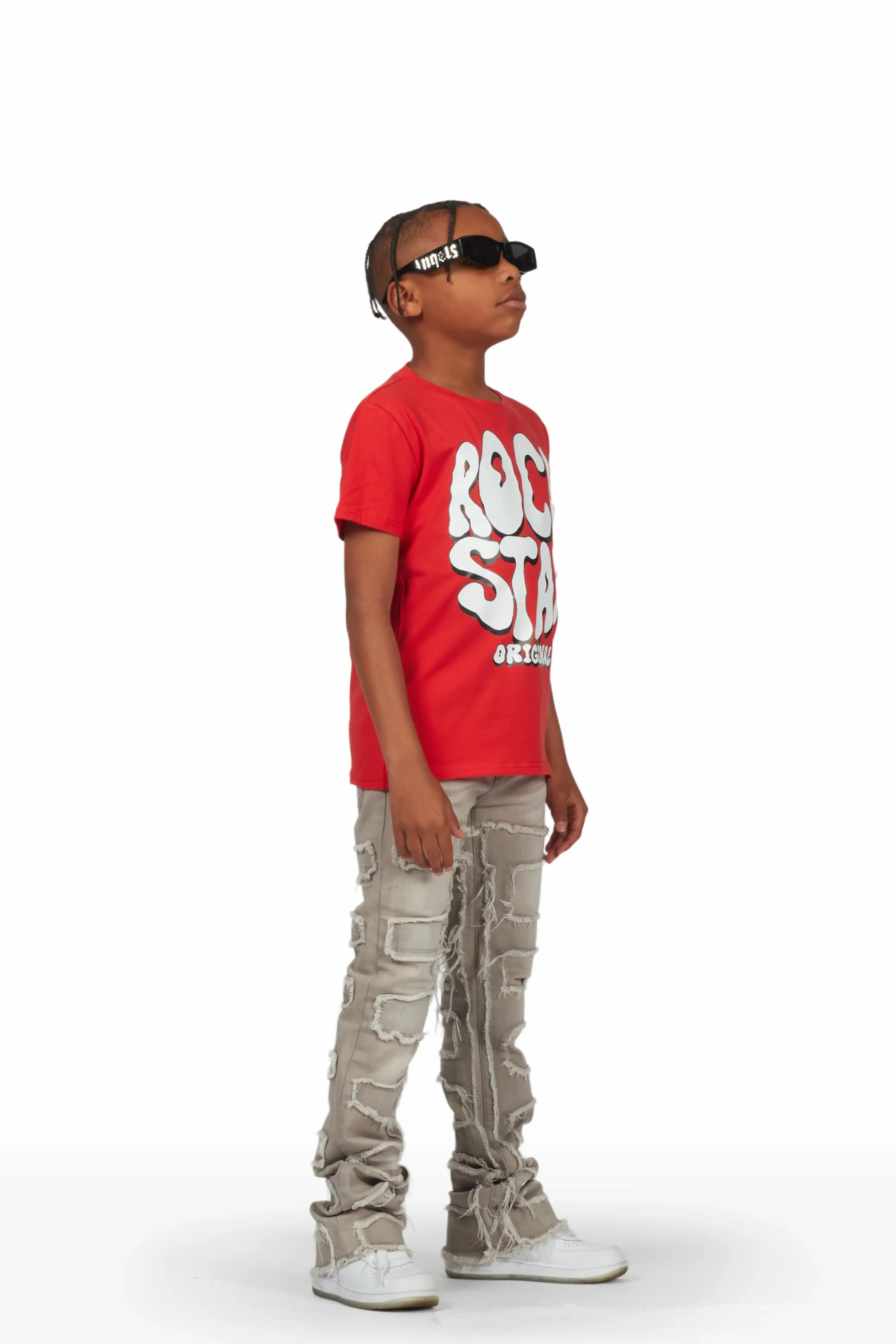 Boys Hallie Grey Super Stacked Flare Jean