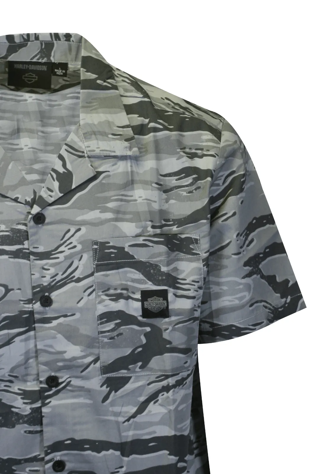 Branded  Men's Grey Bar & Shield Camo Shirt Allover Custom Print (S62)