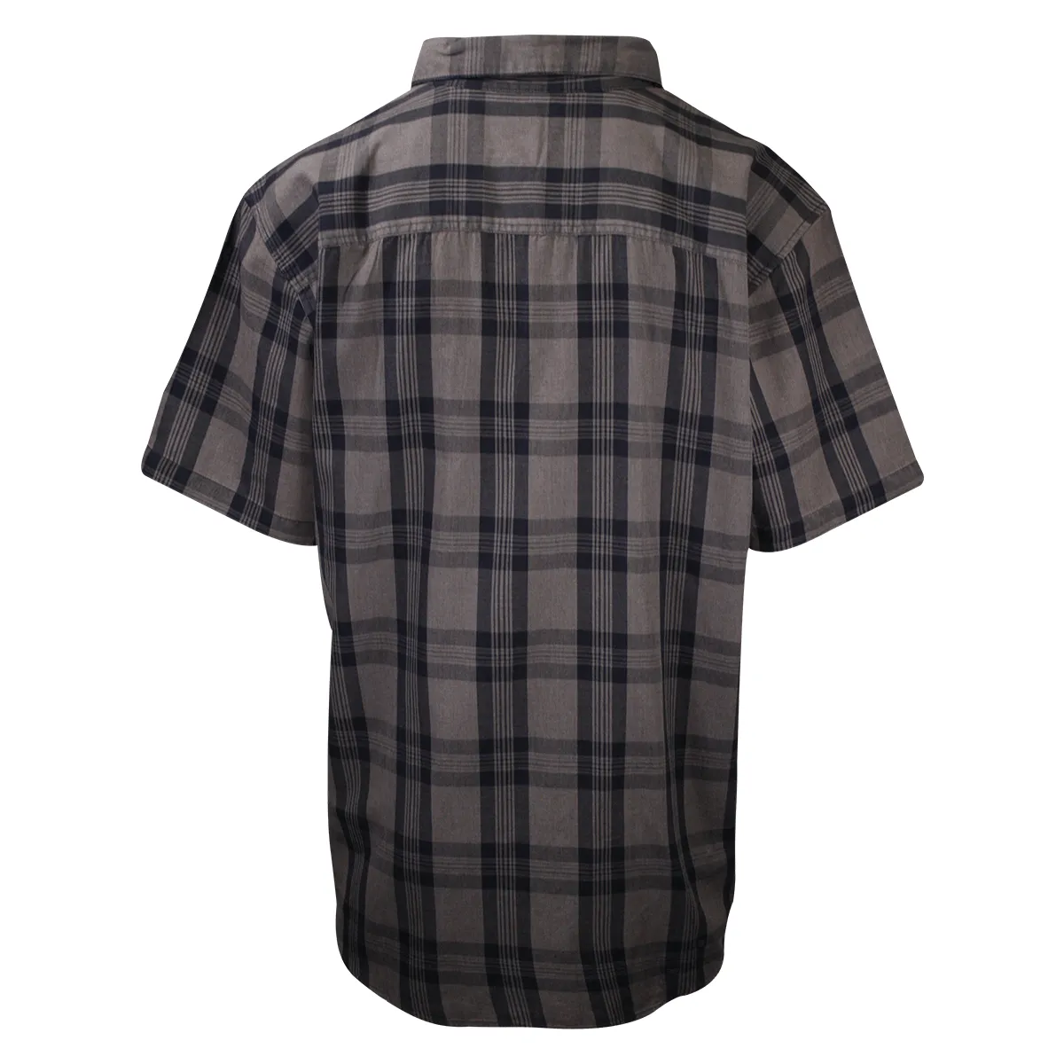 Branded  Men's Grey Navy Plaid S/S Woven Shirt