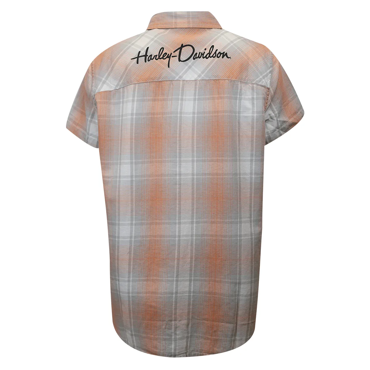 Branded  Women's Coral Grey Plaid S/S Woven Shirt (S01)