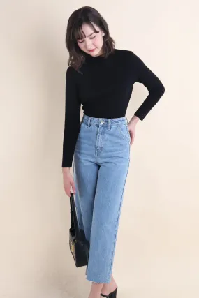 BREN HIGH NECK KNIT TOP IN BLACK