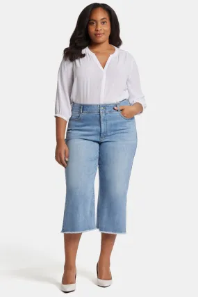 Brigitte Wide Leg Capri Jeans In Plus Size - Corfu