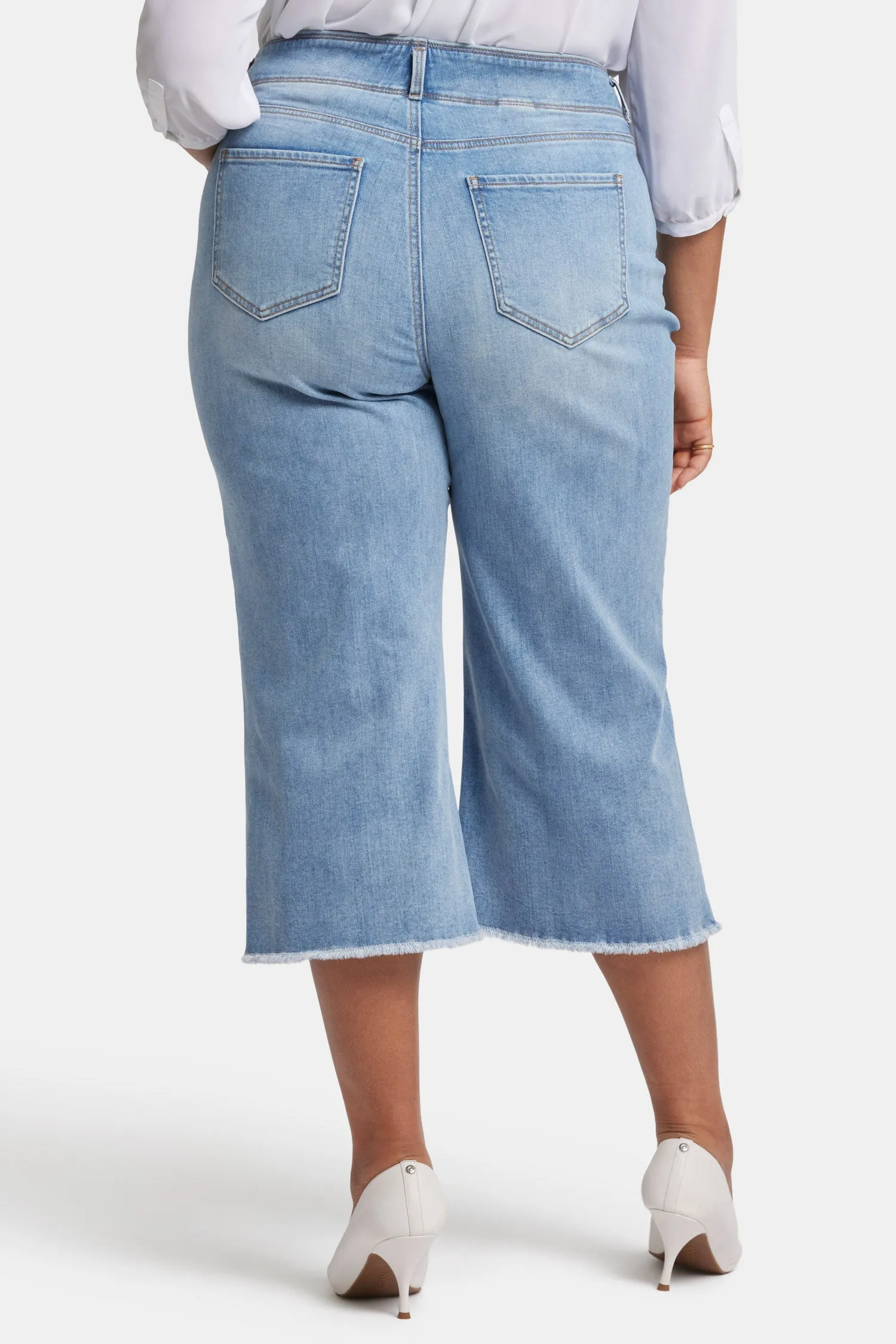 Brigitte Wide Leg Capri Jeans In Plus Size - Corfu