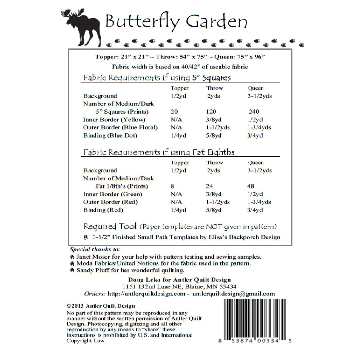 BUTTERFLY GARDEN - Antler Quilt Design's Quilt Pattern DIGITAL DOWNLOAD