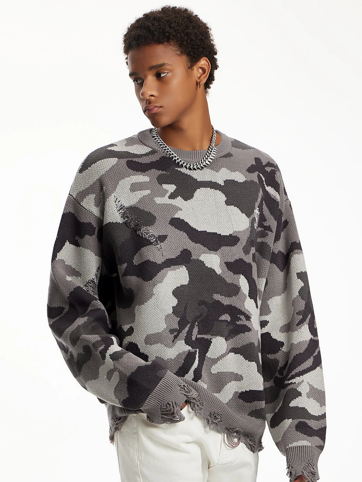 Camouflage Knitted Sweater