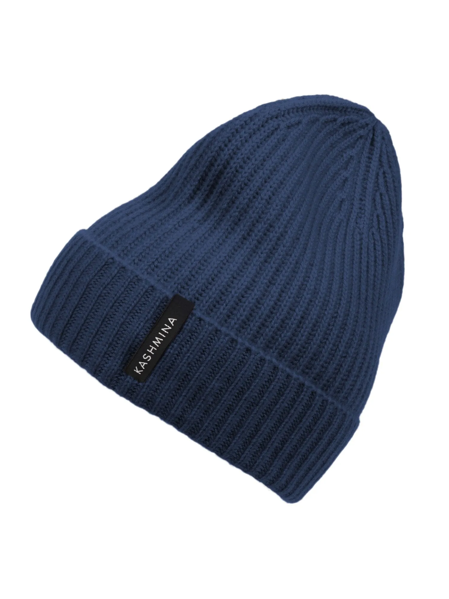 Cashmere beanie men "Ask" - mountain blue