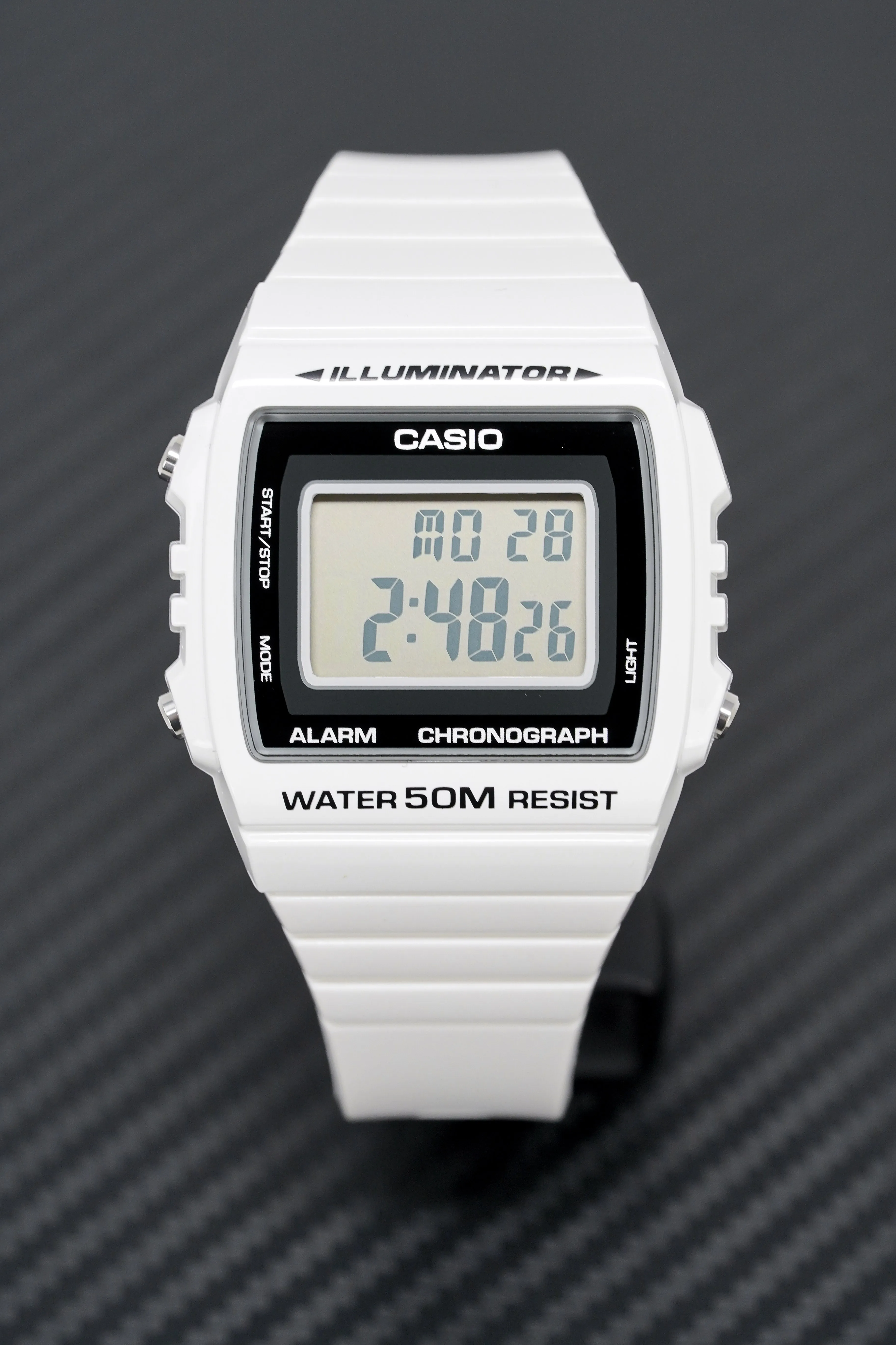 Casio Watch Alarm Chronograph Digital White W-215H-7AVDF