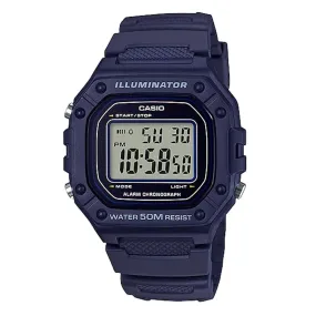 Casio Watch Chronograph Digital Blue W-218H-2AVDF