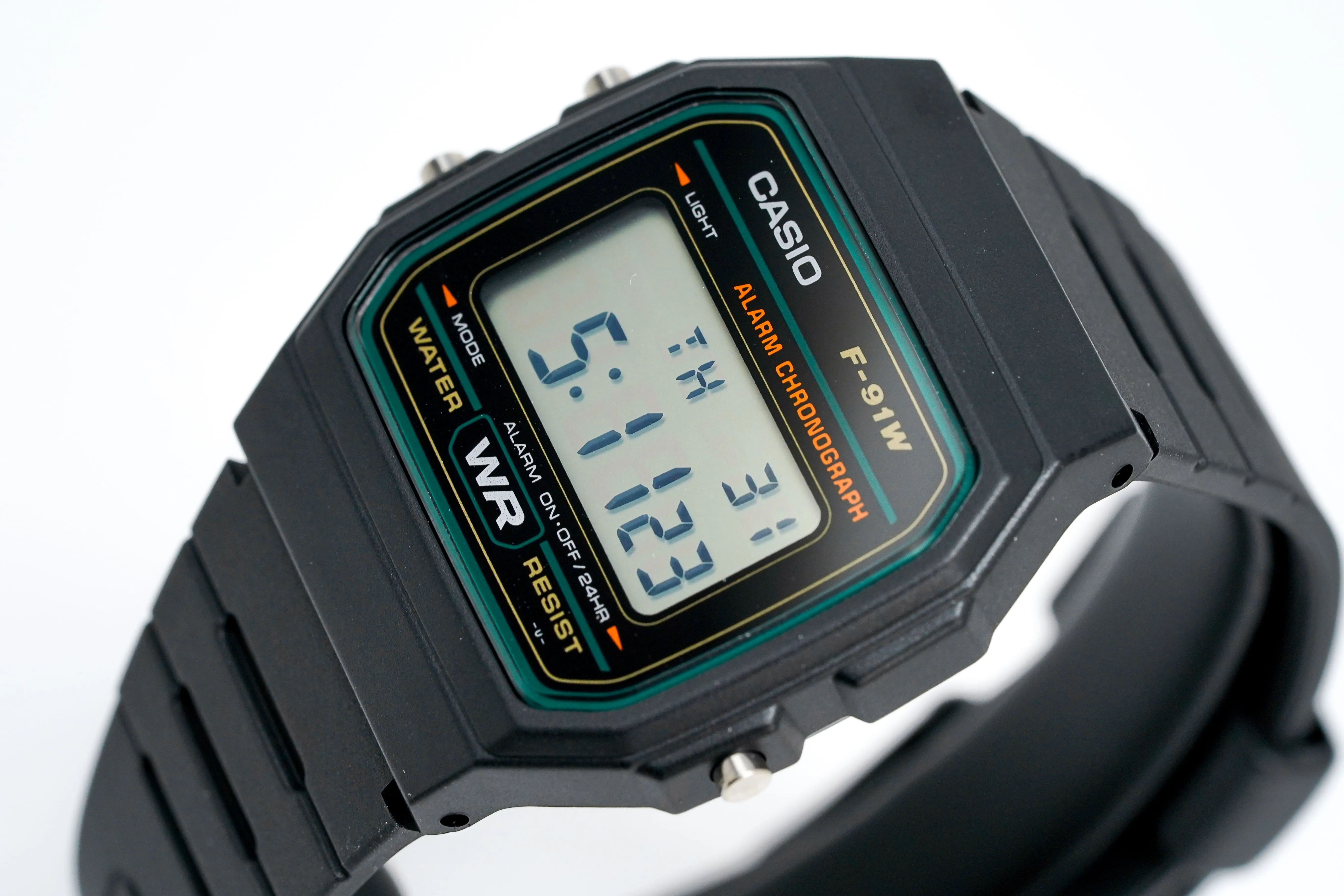 Casio Watch Classic Sports Digital Black/Green F-91W-3DG