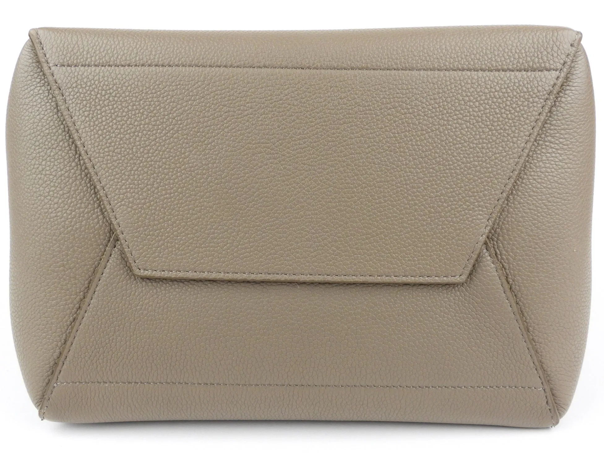 Celine Sangle Seau Taupe Grey Soft Grained Calfskin Leather Shoulder Bag