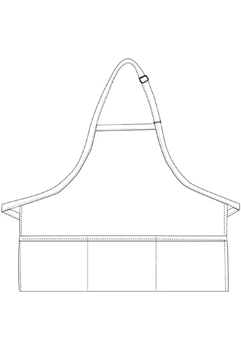 Charcoal Deluxe Bib XL Adjustable Apron (3 Pockets)