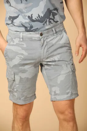 Chile bermuda cargo uomo in cotone con pattern camouflage slim ①