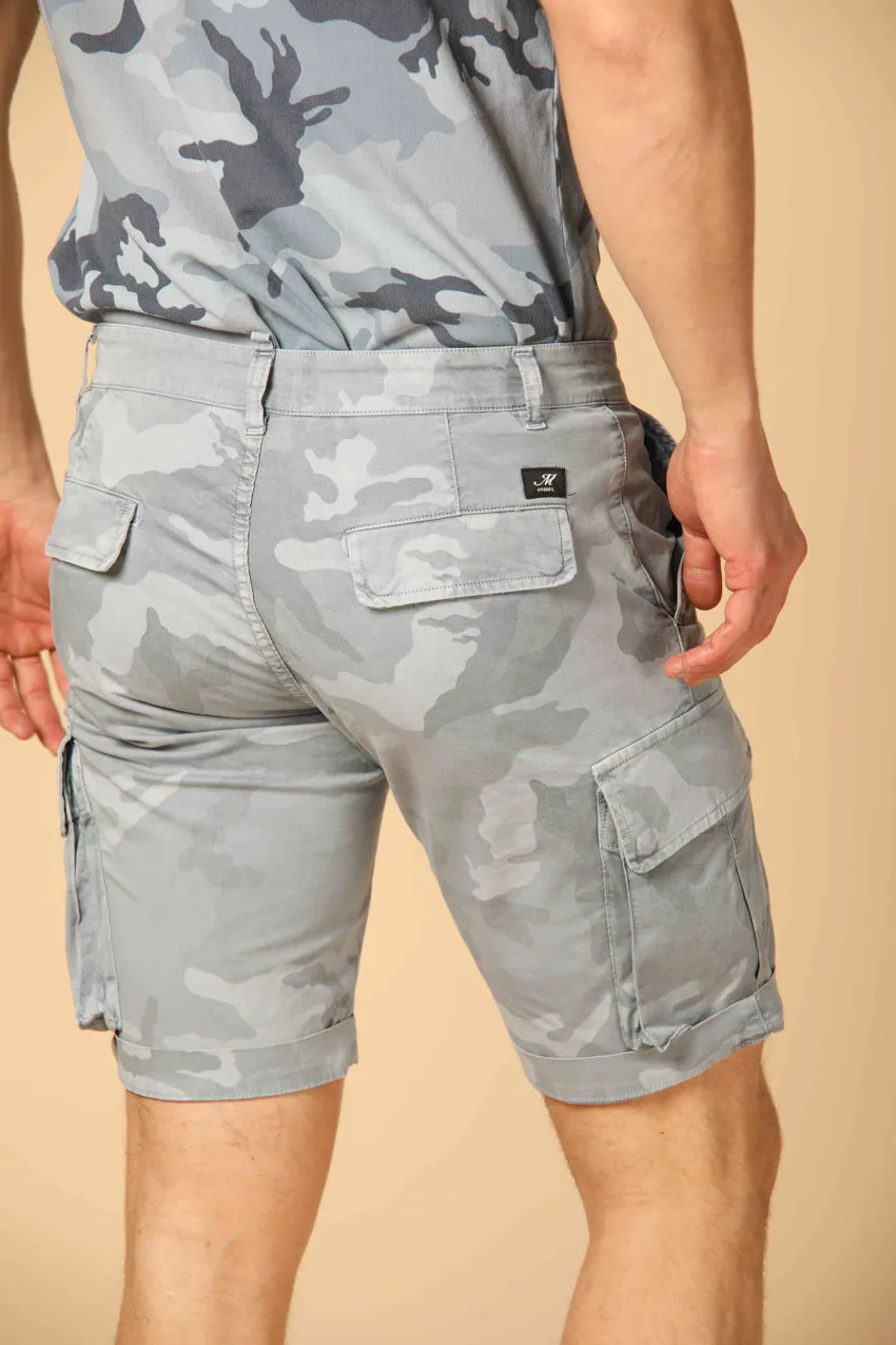 Chile bermuda cargo uomo in cotone con pattern camouflage slim ①