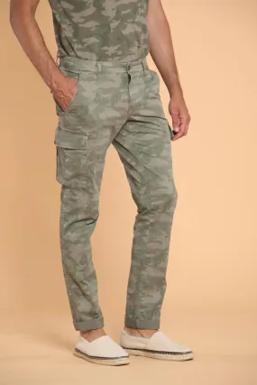 Chile pantalone cargo uomo in cotone con pattern camouflage extra slim ①