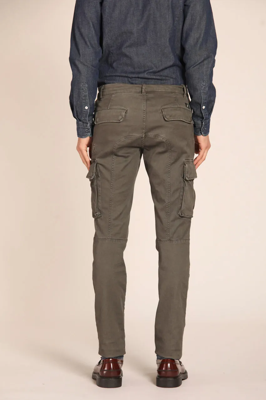 Chile pantalone cargo uomo in gabardina extra slim fit ①