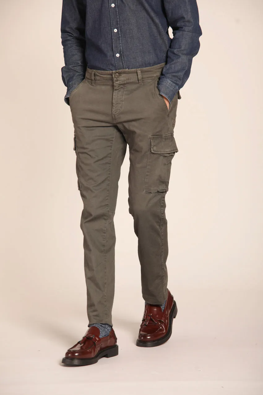 Chile pantalone cargo uomo in gabardina extra slim fit ①