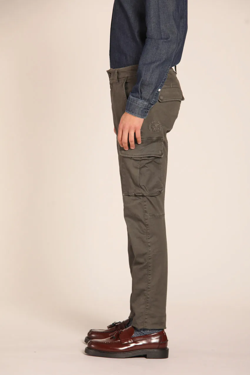 Chile pantalone cargo uomo in gabardina extra slim fit ①