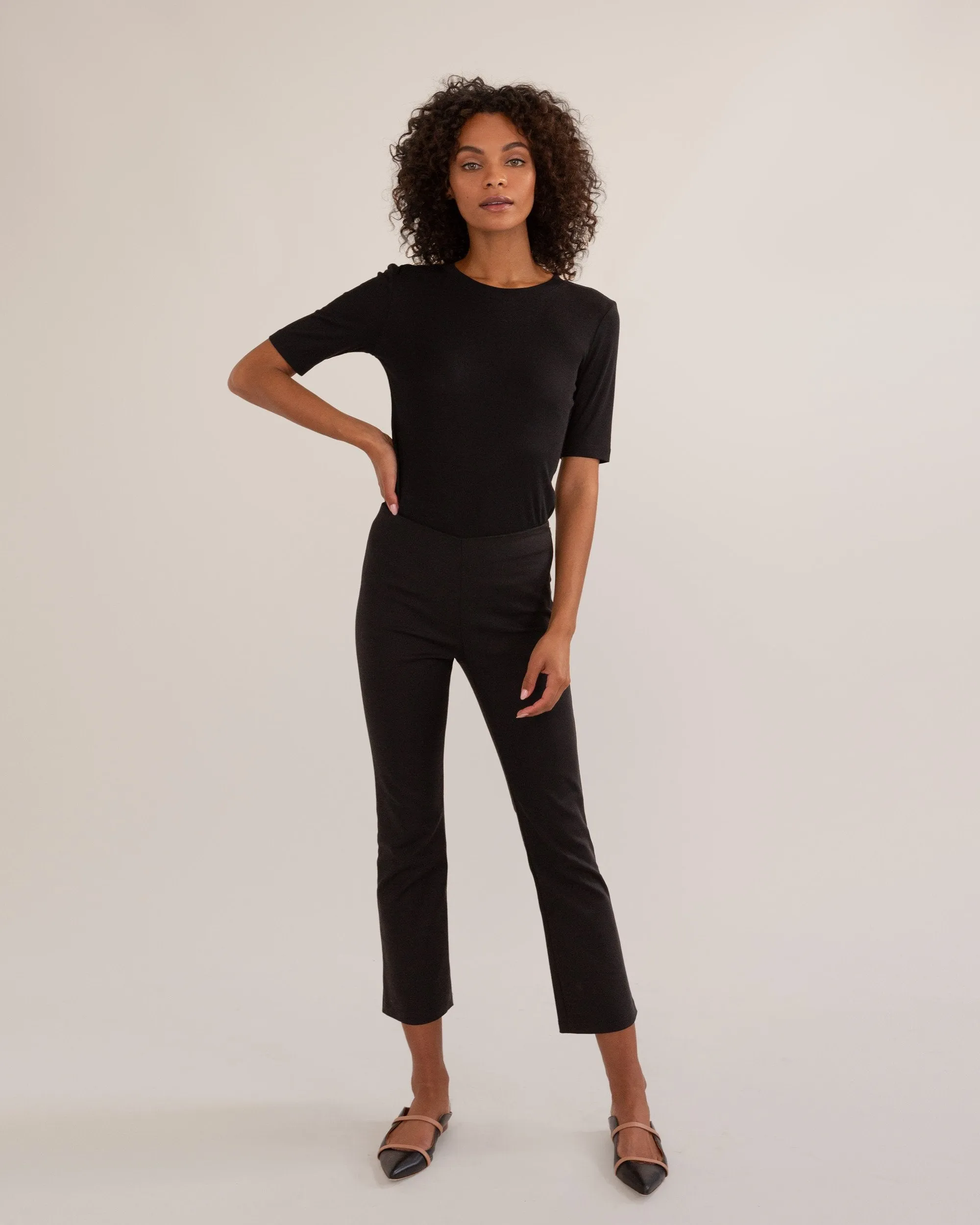 Christine Crop-Kick Ponte Pants